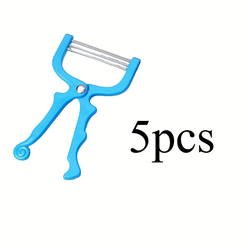 Portable Manual Hair Spring Remover for Women, Suitable for Face, Chin, Cheeks, Beard, Upper Lip - Facial Hair Remover Tool Qme Blue