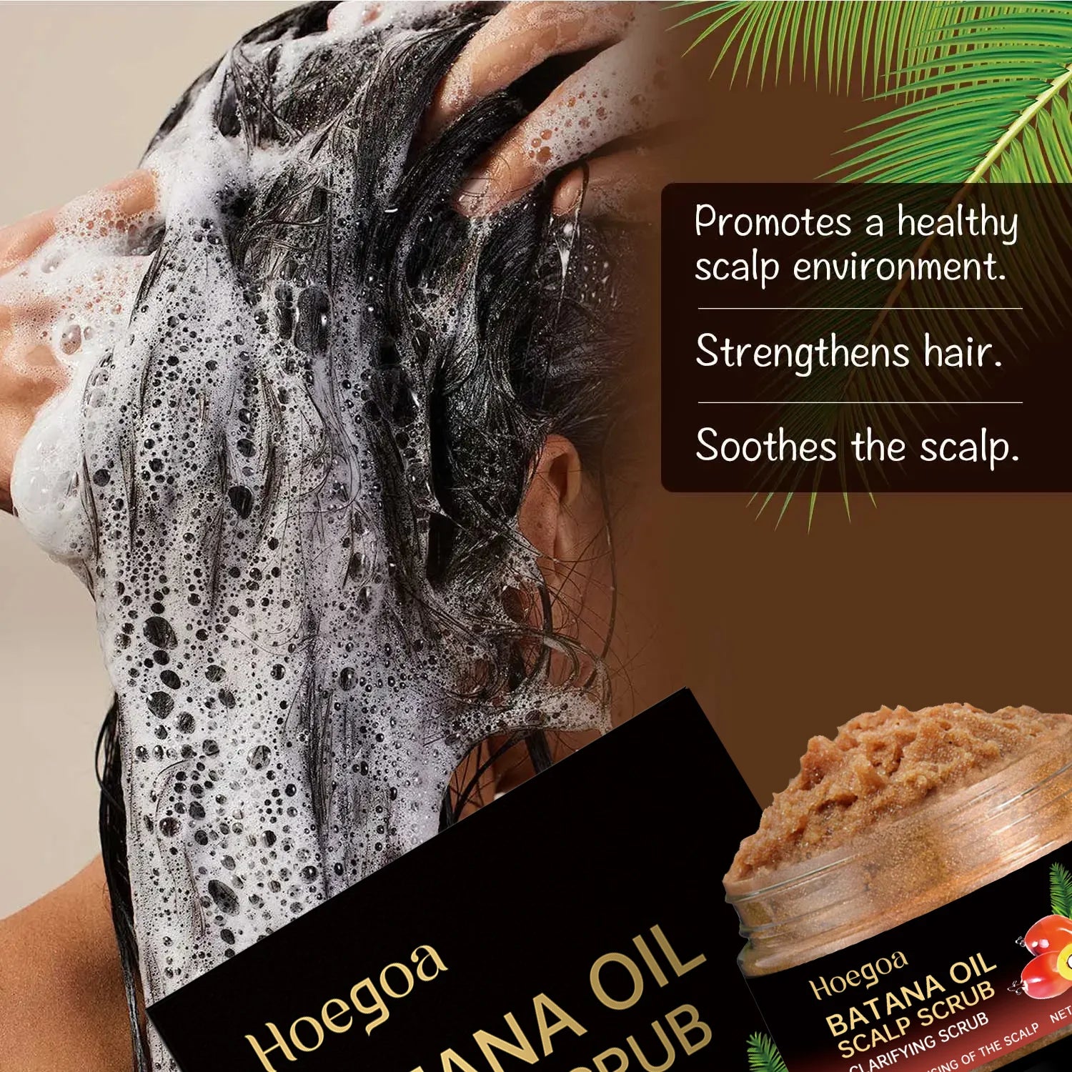 Batana Oil Scalp Scrub for Strengthening Hair Deep Cleaning Nourishing Soothing Shampoo for Sensitive Scalp Hair Care Qme