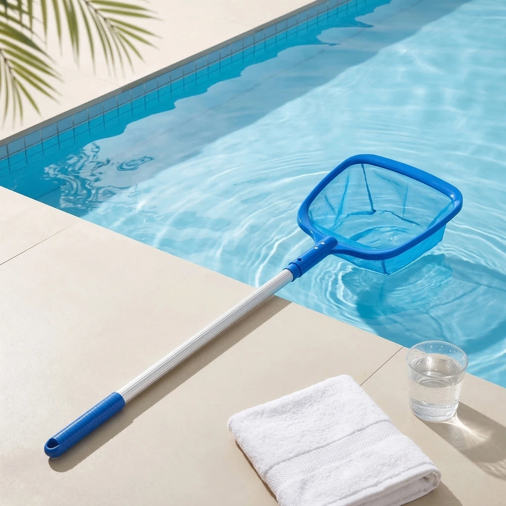 Swimming Pool Net Retractable Triangular Telescopic Folding Fishing Net with Telescopic Pole for Cleaning Water Deep Skimmer Net Qme