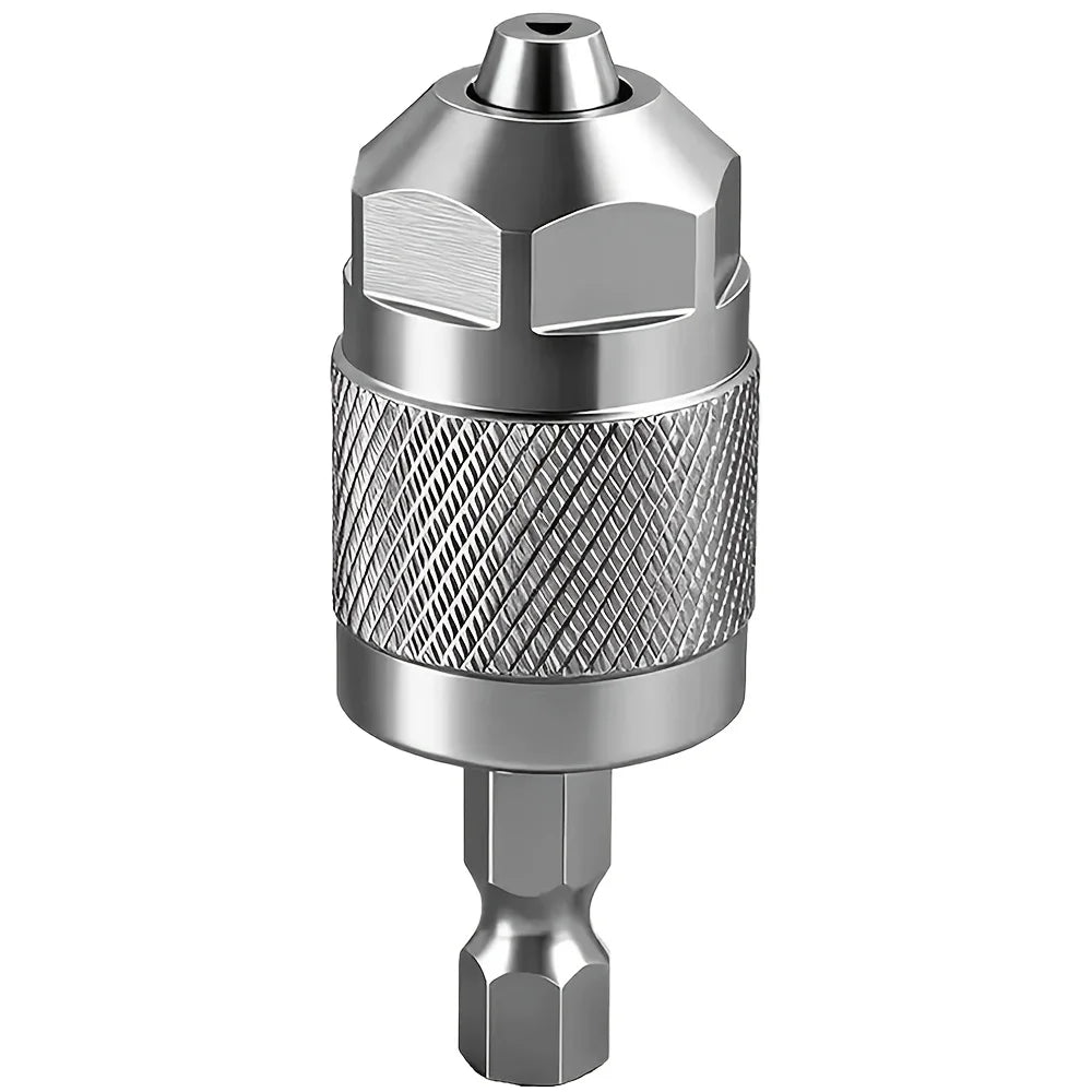 1pc 1.5~6.5mm Mini Keyless Drill Chuck, Quick-Change Drill Chuck, Professional Hex Handle Three-Jaw Metal Chuck Adapter Fixture Qme 1Pc