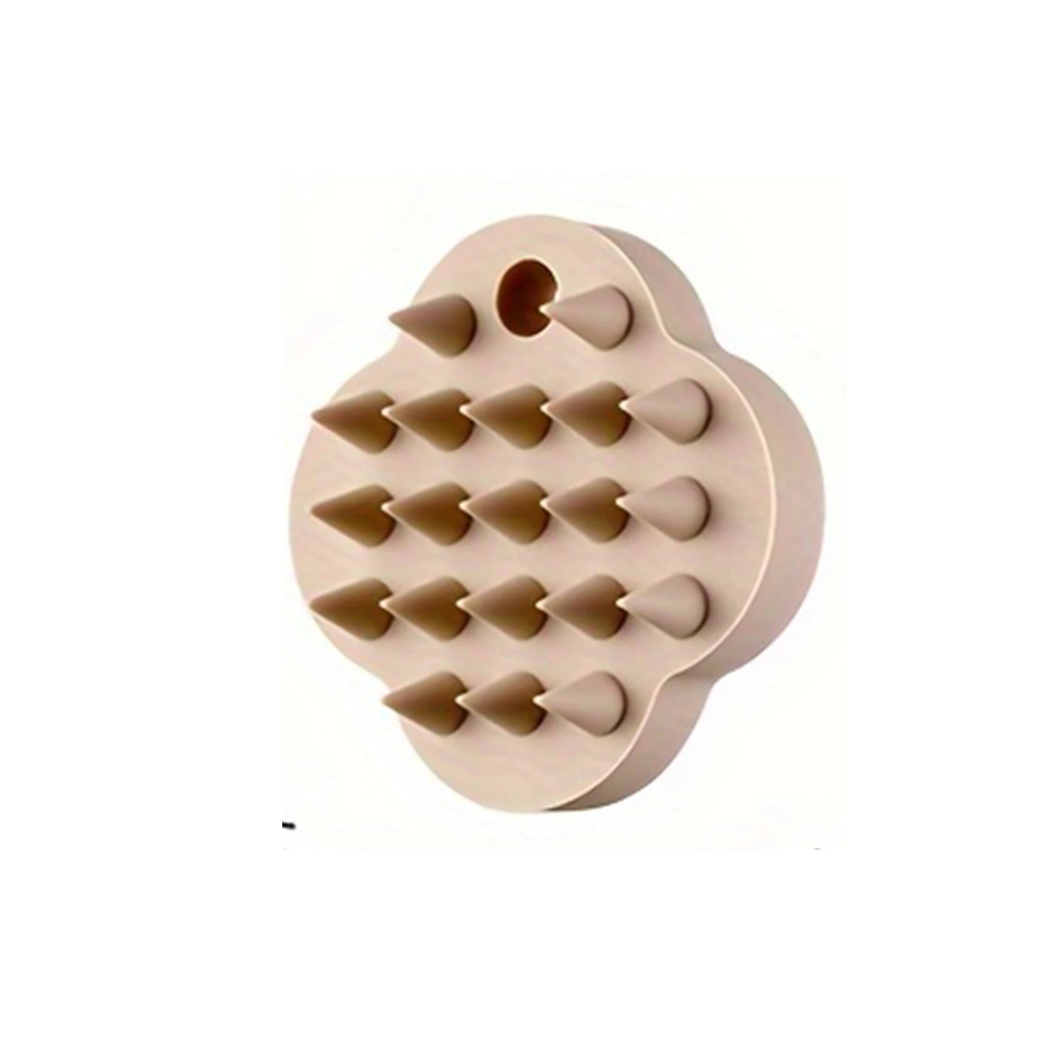 1 Home Bathroom Shower Hair Wash Clover Shaped Silicone Scalp Qme Khaki