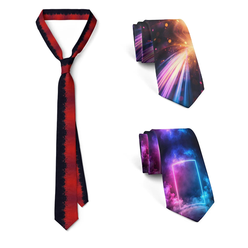 Wonderful Light Source Printed Tie Fashion Casual Novelty Men's Qme
