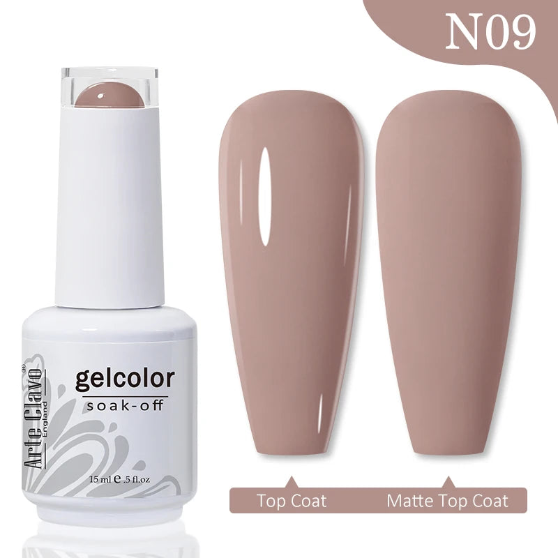 Arte Clavo15ml Gel Nail Polish Art Nude Colors Colorful Soak Off UV Qme N09
