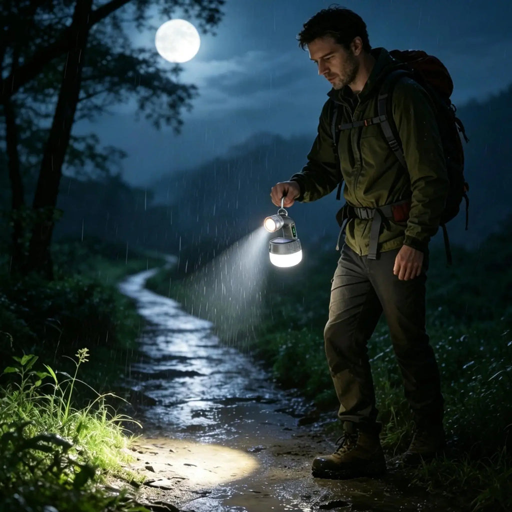 Solar Light Camping Portable Table Lamp USB Rechargeable Powered Qme
