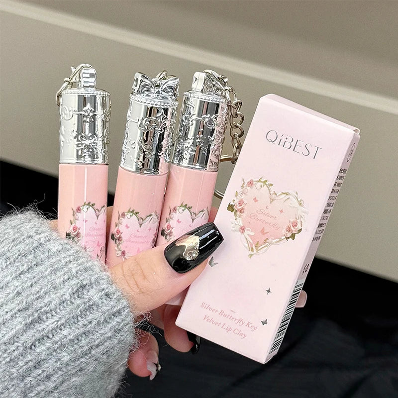 Qibest 4 Colors Velvet Lip Mud Matte Finish, Skin-Tone Enhancing Lip Tint, Versatile Nude Makeup, Budget-Friendly for Students Qme