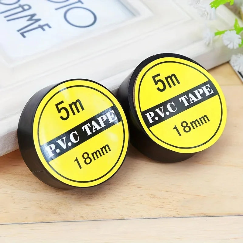 10pcs Electrical Tape, Flame Retardant Indoor Outdoor High Temperature Resistance Electric Tape, Premium Black Waterproof Tape Qme