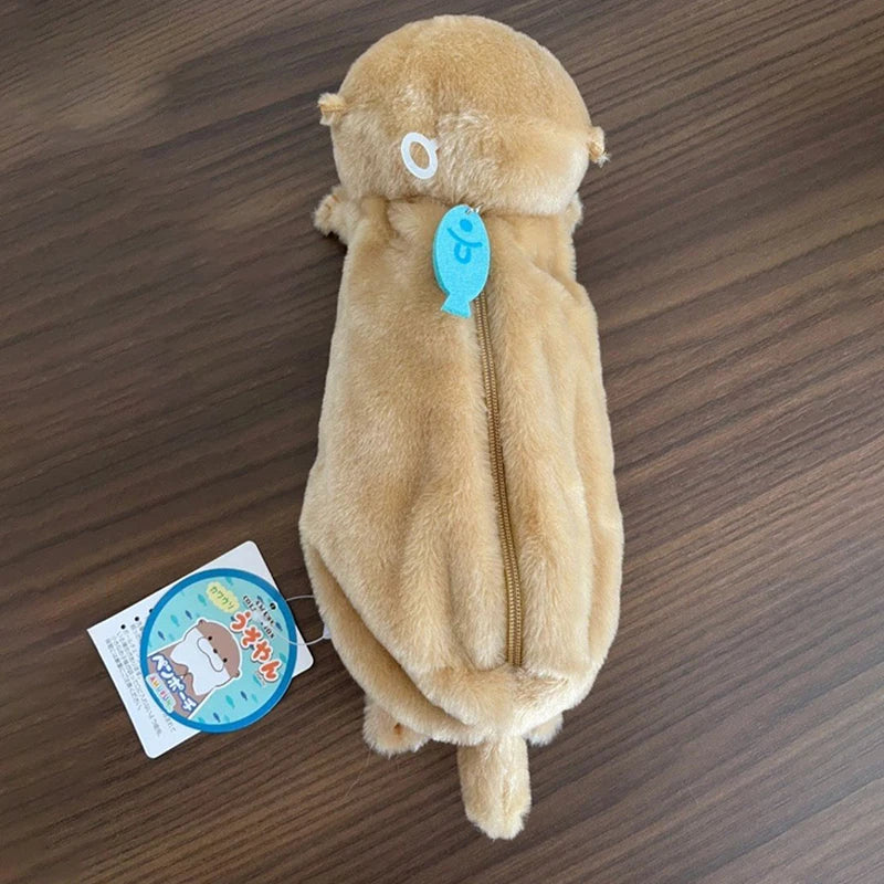 Pencil Case Cute Little Otter Plush Cartoon Animal Doll Pen Bag Qme