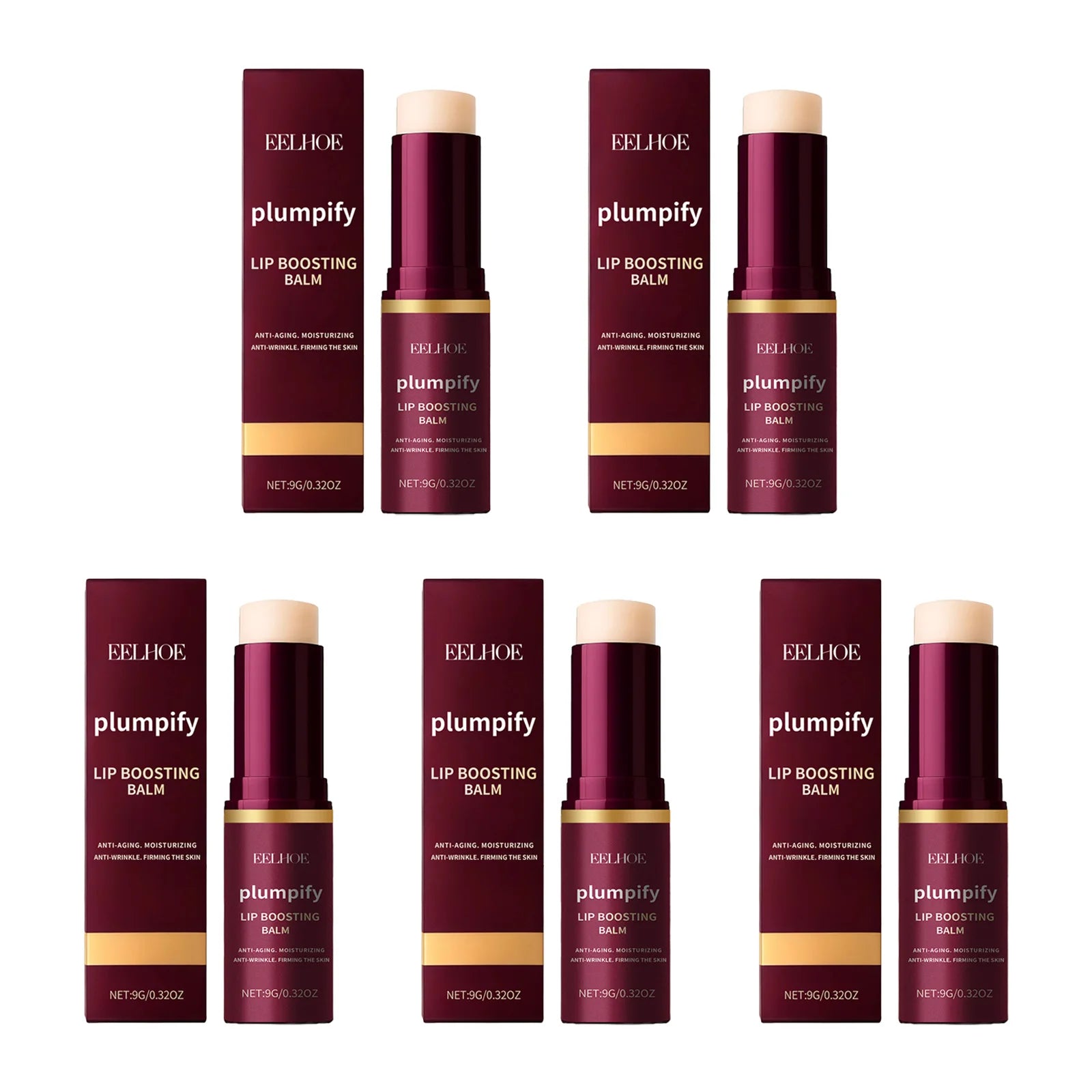 Plumpify Lip Boosting Balm Moisturizing Plumping Sexy Lip Care Fade Lip Lines Nourishing Repair Lip Care Makeup Cosmetics Qme 5 x 9g Boxed