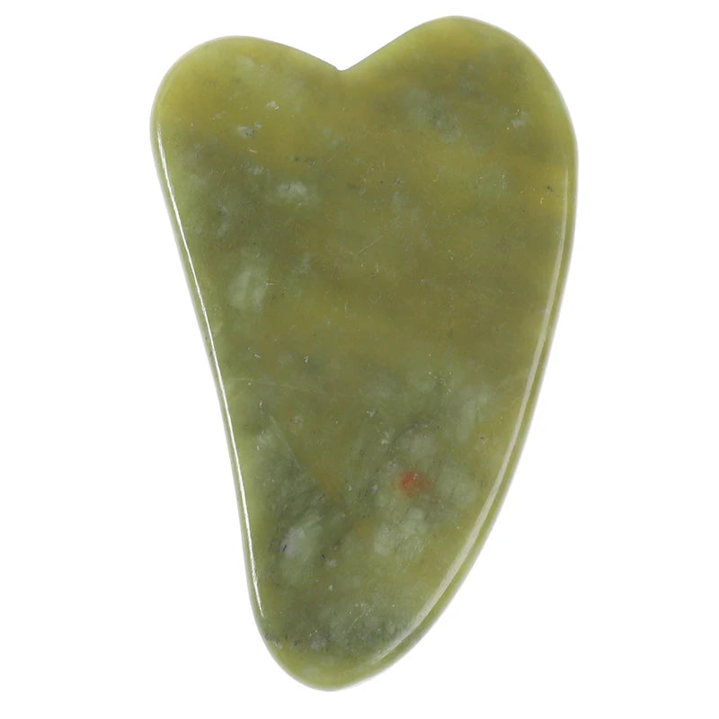 Gua Sha Natural Green Jade Quartz Crystal Stone Bodys Massage Board Qme A