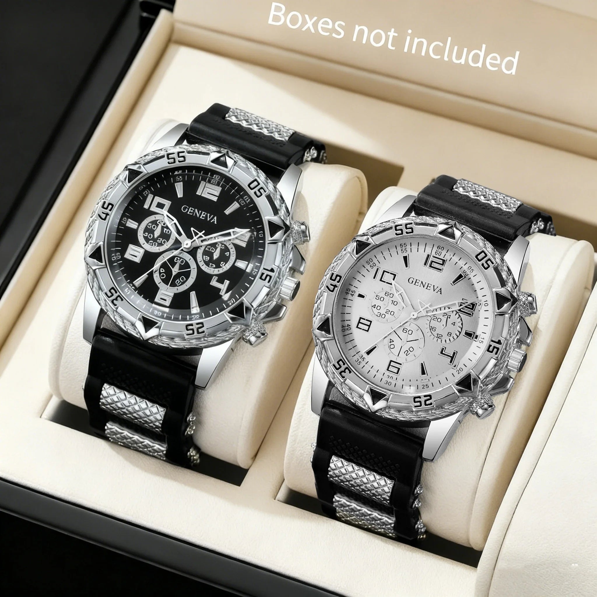 1/2PCS Fashion Silicone Strap Men Business Watches Quartz Watch Wristwatch For Man Clock Reloj Hombre (Without Box) Qme B No