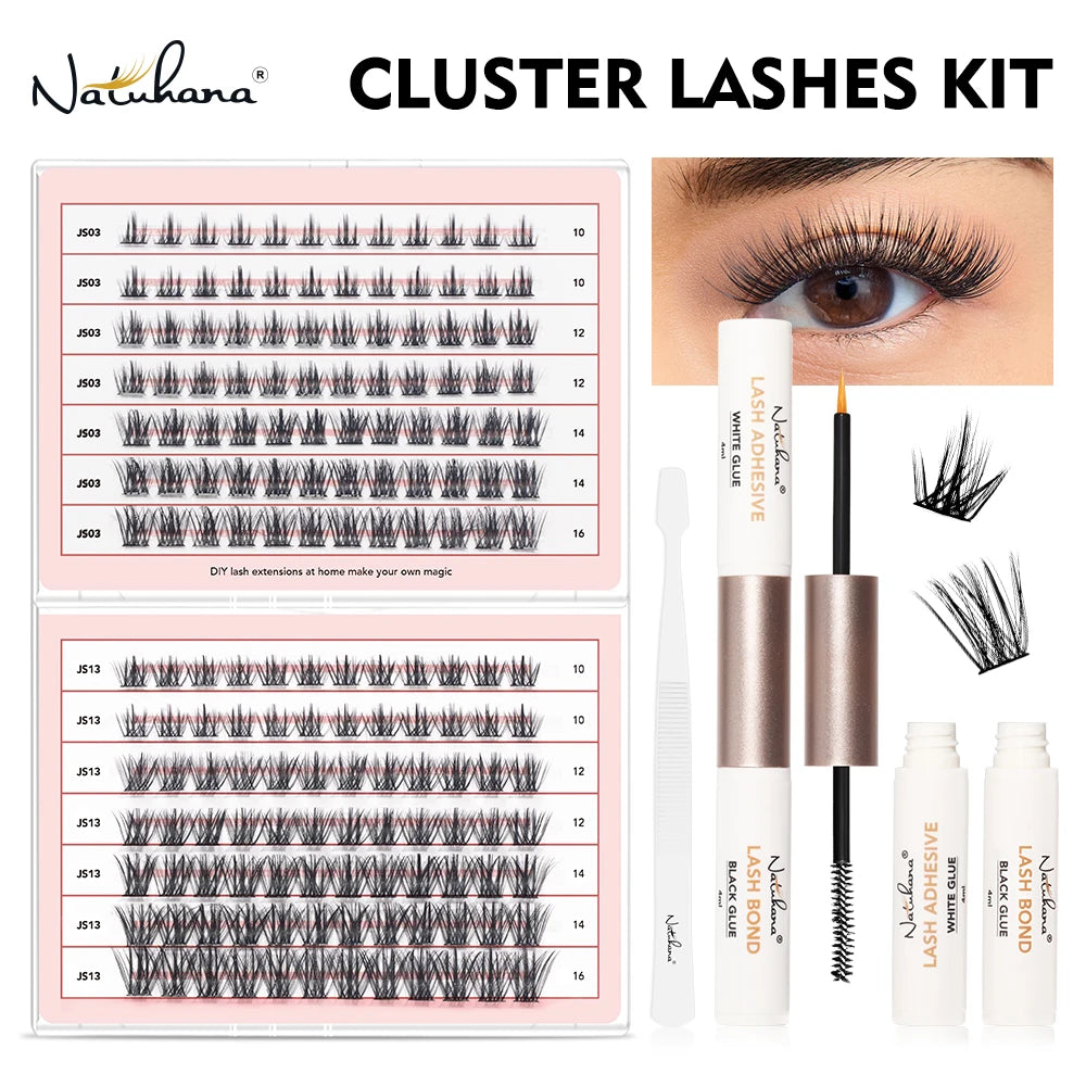 NATUHANA Cluster Eyelashes DIY Lash Extension Mix Styles Clusters Qme