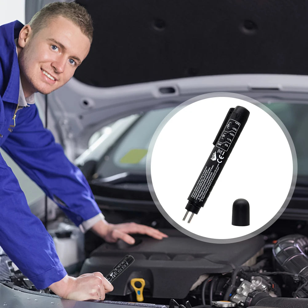 Car Brake Fluid Tester Pen Accurate Oil Quality Diagnostic Tool 5 LED Indicator Liquid Testing Pen Car Vehicle Auto Testing Tool Qme