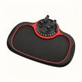 1pc 360° Rotating Swan-Shaped Car Anti-Slip Pad with Phone Holder, Dashboard Navigation Mounting Mat Qme Black