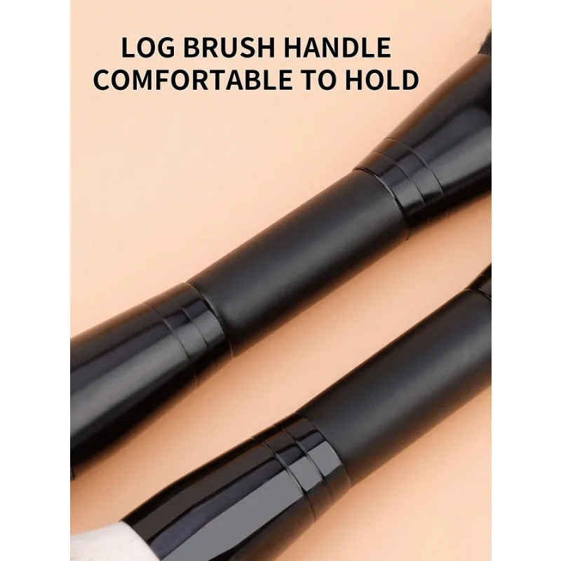 Double End Makeup Foundation Brush Blending Liquid Pressed Powder Qme