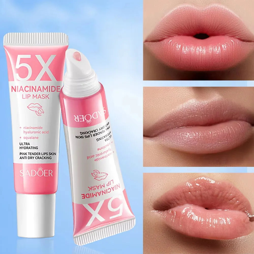 5X Niacinamide Plumping Lip Mask Faded Lip Lines Dead Skin Intense Hydration & Anti-Dryness For Soft Pink Lips Care Chapped Lips Qme 1pc 1