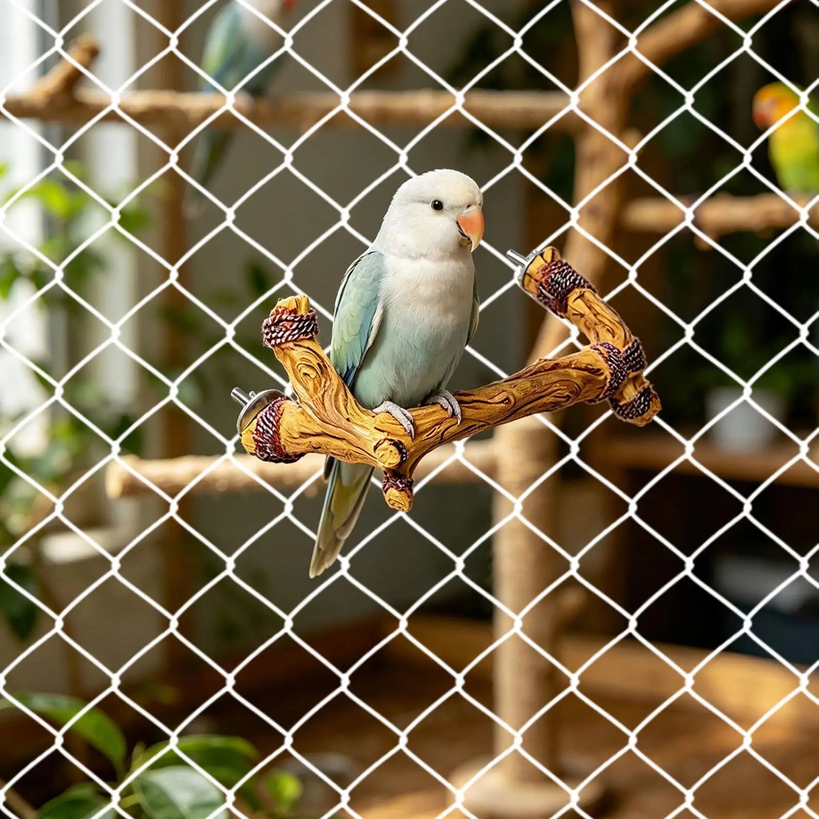 Bird Perches for Cage Anti-Slip Paw Grinding Cage Accessories Resin Parrot Stand Branch for Small Parakeet Cockatiel Lovebird Qme