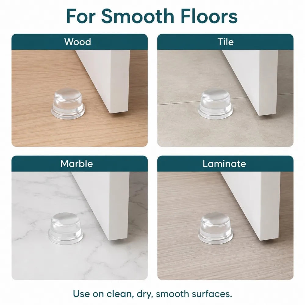 1-8Pcs Clear Soft Silicone Door Stopper Anti Collision Wall Guard Adhesive Rubber Bumper Protector For Door Handle Cabinet Qme