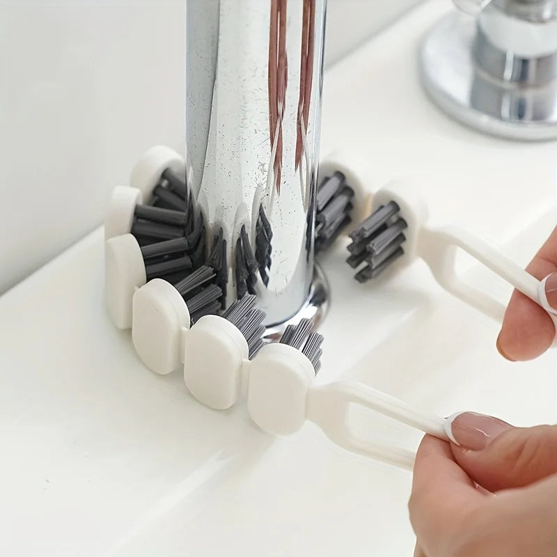 1pc Bendable Cleaning Brush, Soft Bristle Crevice Brush, Sink Cleaning Brush, Bathroom Tub Tile Floor Wall Groove Cleaning Brush Qme