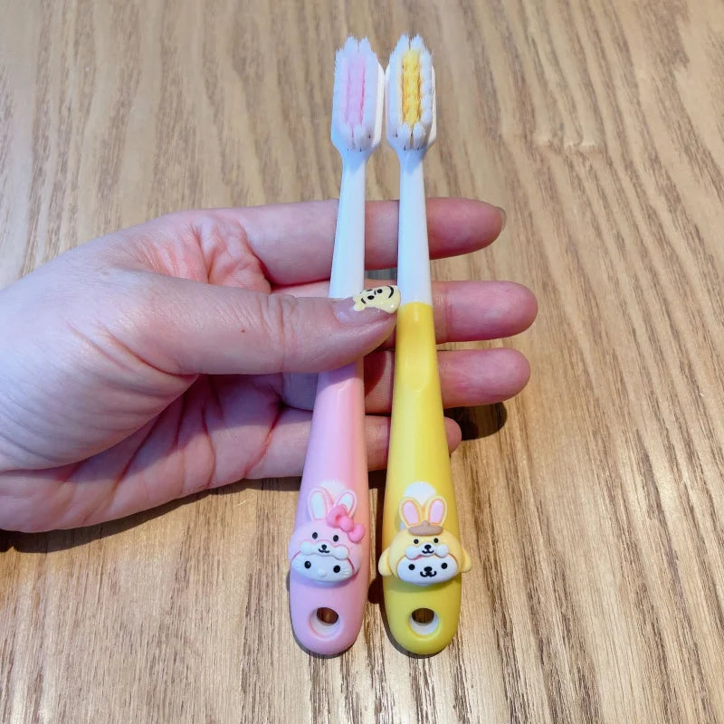 Hello Kitty Kuromi Cartoon Toothbrush Cute Student Soft Bristles Qme