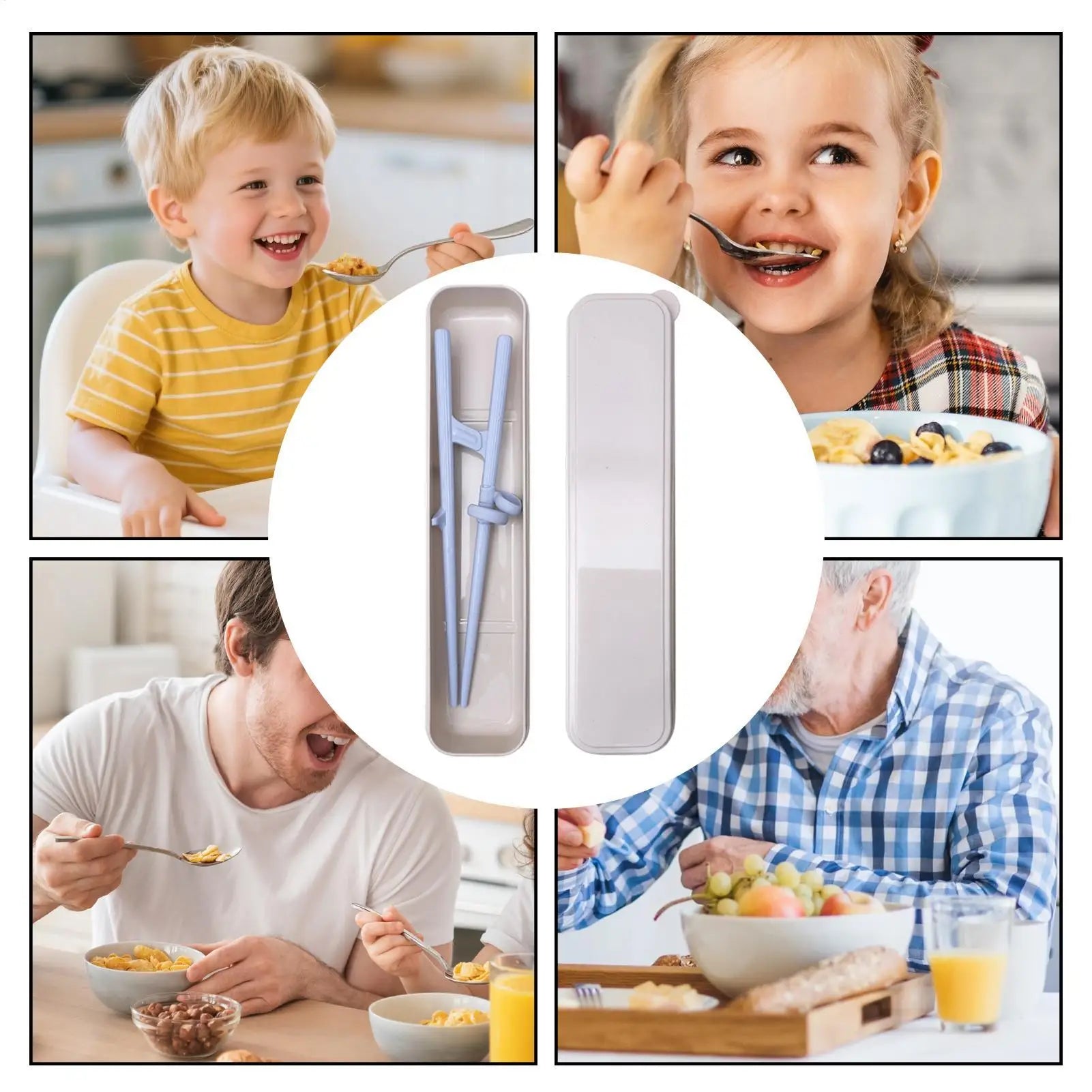 Kids Chopsticks Helper Grip Correction Ergonomic Right Hand Training Chopsticks Tool Set For 6-12 Years Old Children Boys Qme
