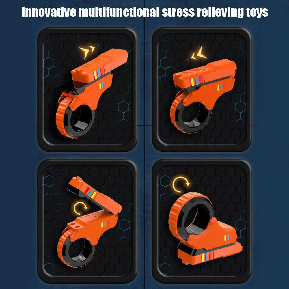Multi-function Stress Relief Fidget Ring Office Decompress Rotary Finger Sliders Small Pistol Fingertip Toy for Adults Kids Gift Qme