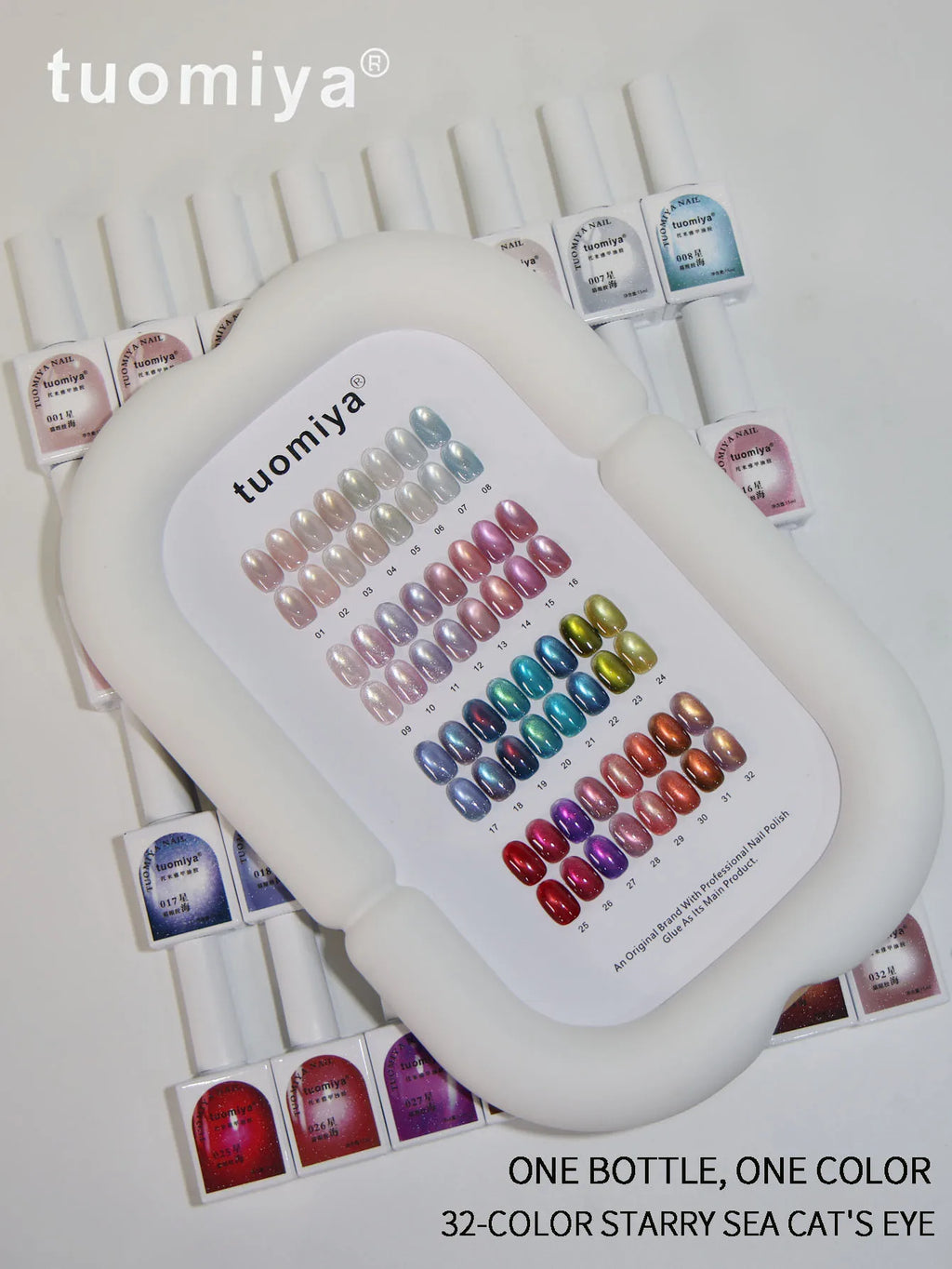 32-Color All-season Colorful Aurora Cat Eye Nail Polish Chart UV Gel Qme
