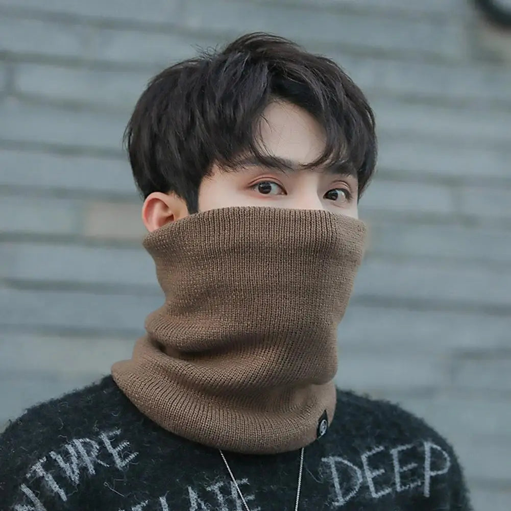 Fashion Women Knitted Scarf Solid Cashmer Like Winter Snood Scarves Lady Warm Wool Fur Thick Unisex Men Neck Scarfs Ring Qme