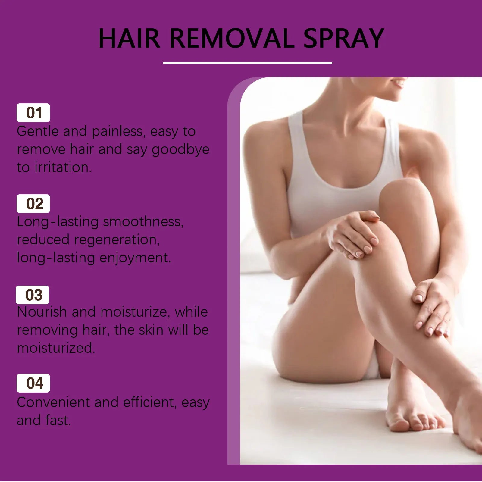 Fast Body Hair Removal Mousse Spray Dissolve Eliminate Armpit Leg Qme