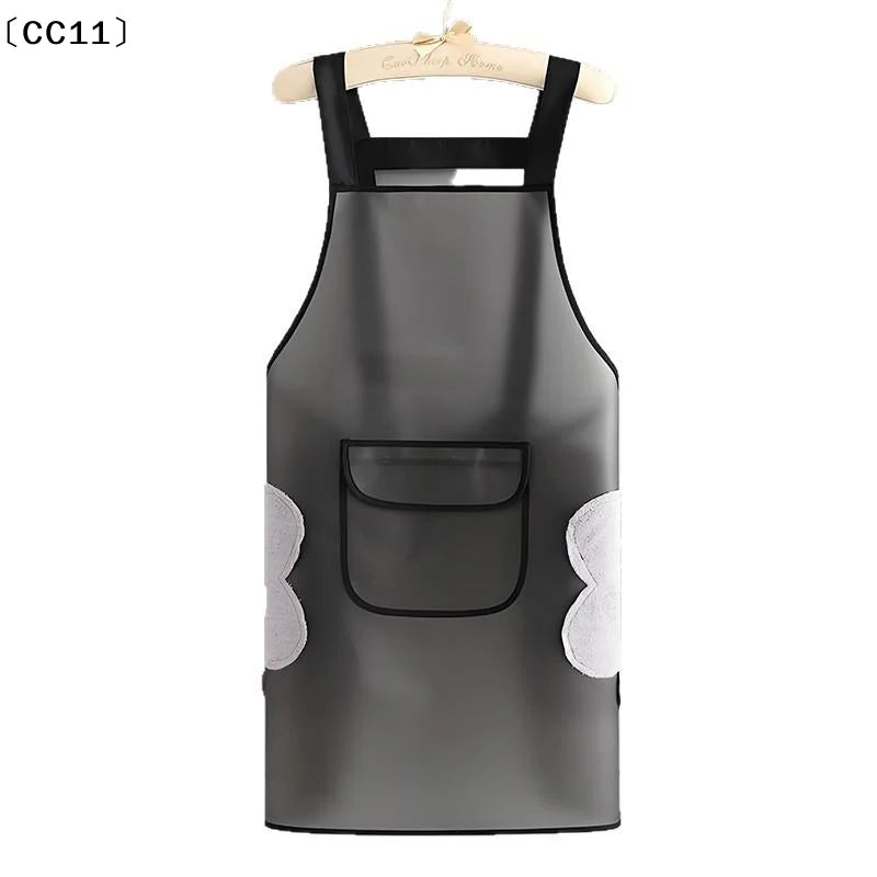 Waterproof Kitchen Apron Household TPU Oil Resistant Work Transparent Qme