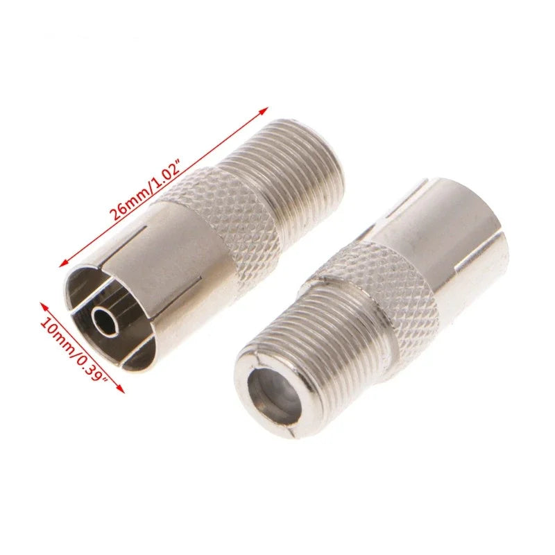 ESCAM 10pcs F female Plug to PAL Female Jack Straight RF coaxial adapter F-type connector TV Qme