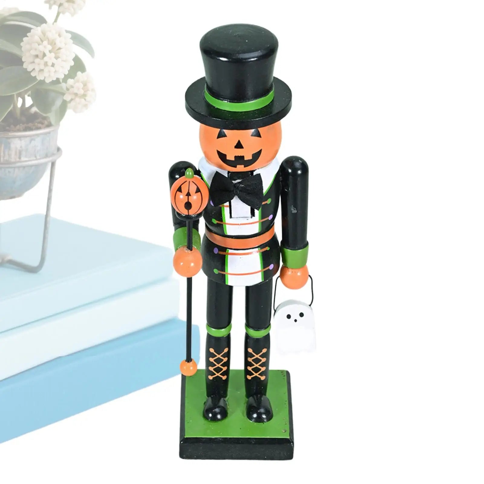 Halloween Nutcracker Figures Witch Pumpkin Statue Wooden Nutcracker Halloween Figurine Goody Bag Fillers For Home Display Qme
