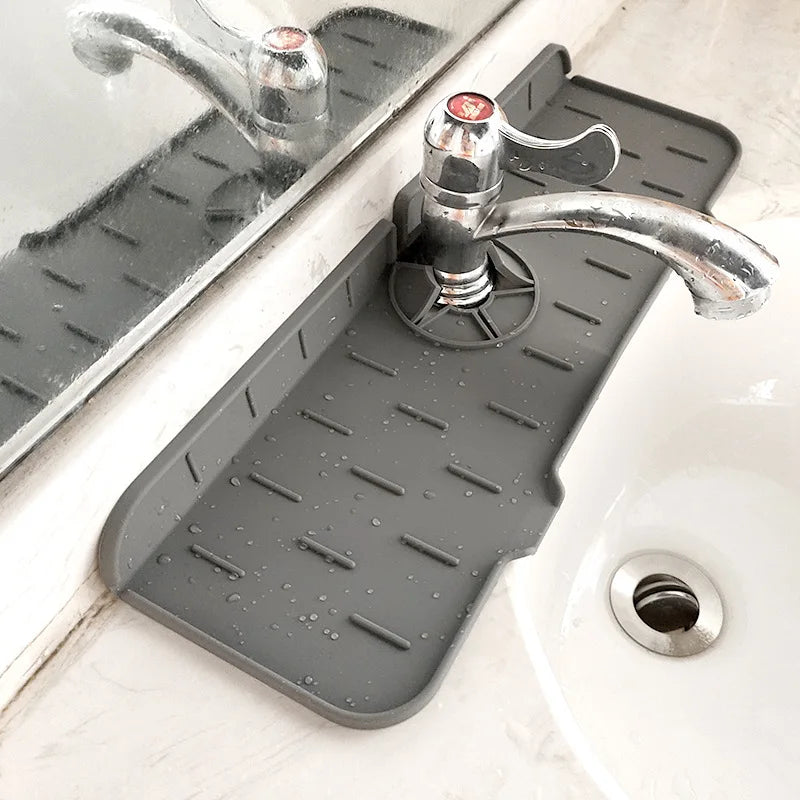 Kitchen Faucet Absorbent Mat Silicone Sink Splash Guard Water Draining Pad Countertop Protector Table Cushion Place Mat Bathroom Qme