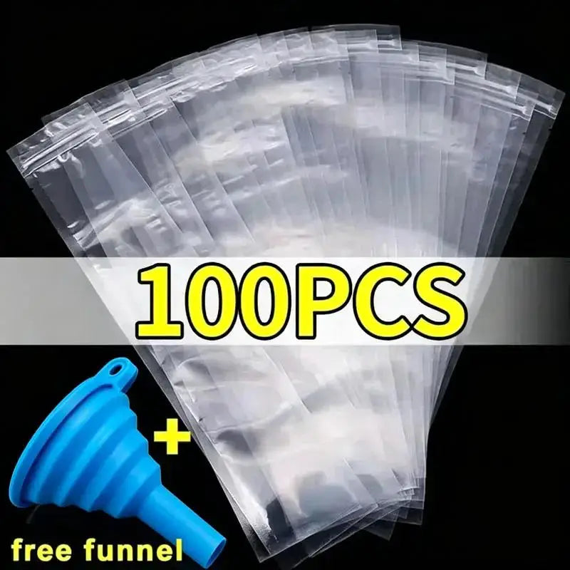 Disposable Ice Pack Grid Disposable Popsicle Mold Bag Self-sealing Ice Tray Bag Ice Cube Bag Box Edible Frozen Ice Cube Qme 100PCS
