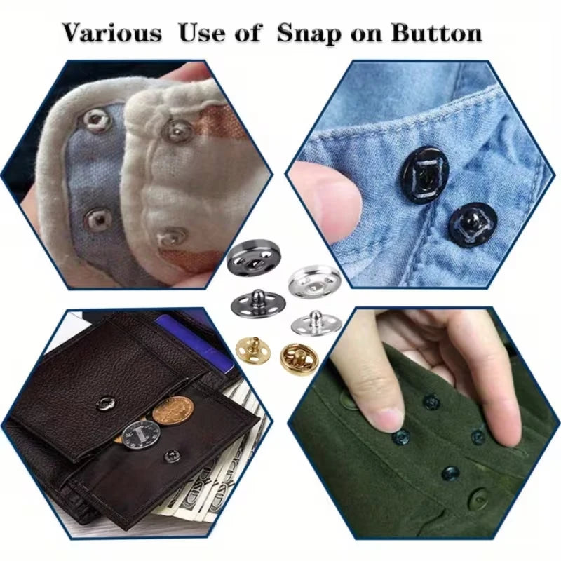 10 sets of four eye buckle bags -10mm/0.39-inch metal invisible buckles, suitable for outerwear/jacket/hand sewn accessories Qme