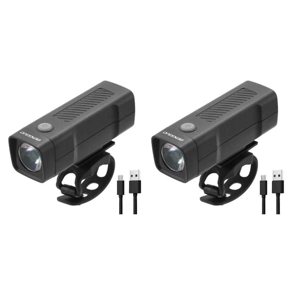 Bright Bicycle Light T6 LED Front USB Rechargeable MTB Mountain Bicycle Lamp 100LM Bike Headlight Flashlight for Cycling Bicycle Qme 2PCS