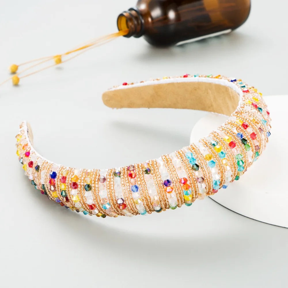 Luxury Elegant Baroque Crystal Headband Beads Blingbling Sponge Qme Style 14