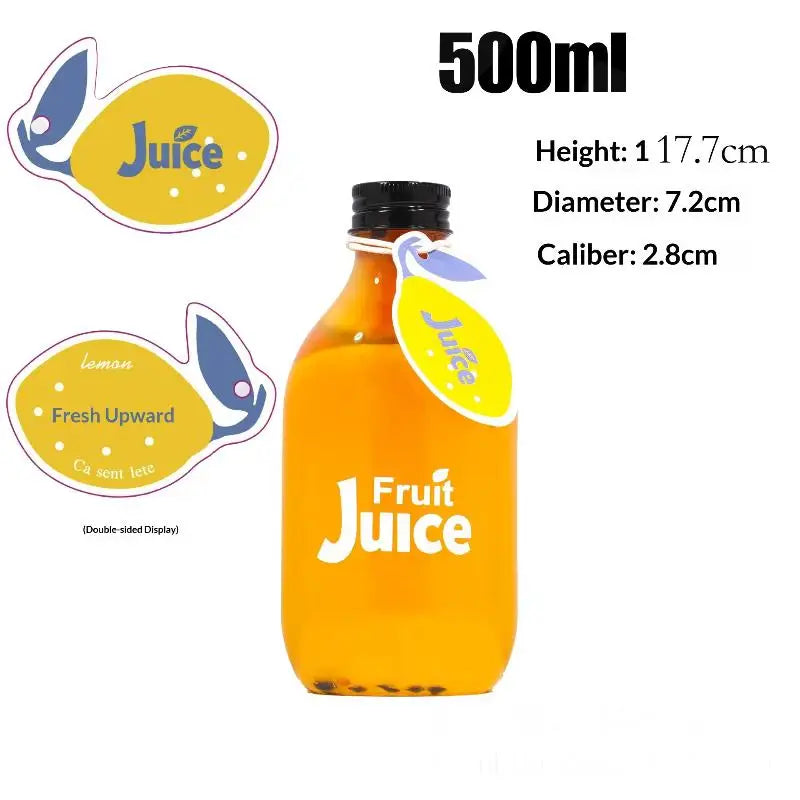 Plastic Juice Bottles Caps Long-lasting Spill-proof Clear Milk More Qme 500ml Black