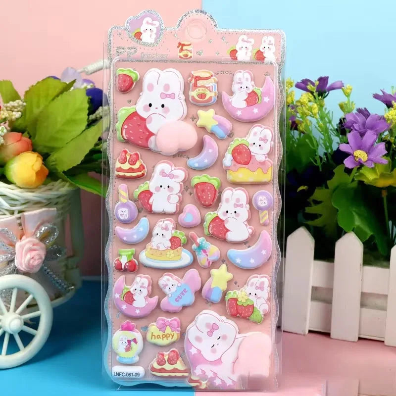 1 Sheet 3D Cute Animal Butt Stickers, Stress Relief Puffy Squishy Sticker for DIY Scrapbook Guitar Phone Case Laptop Decal Qme