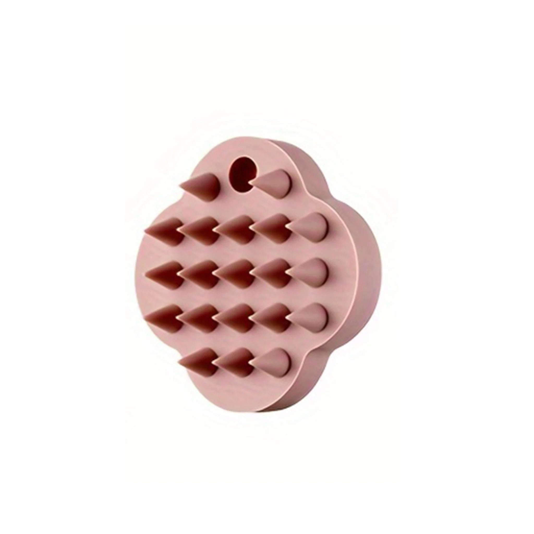 1 Home Bathroom Shower Hair Wash Clover Shaped Silicone Scalp Qme Pink