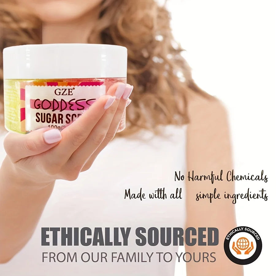 Goddess Body Sugar Scrub - Skin Care Exfoliating Scrub - Moisturizing Body Polish Scrub for Skin, Cellulite, Dead Skin Qme