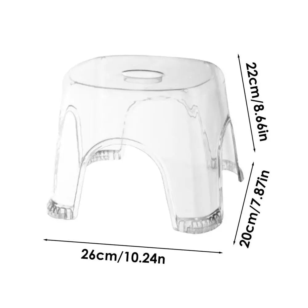 Clear Bathroom Step Stool Non-slip and Waterproof Transparent Stool Clear Stool for Bathroom Bedside Small Shower Spaces Corner Qme Transparent white