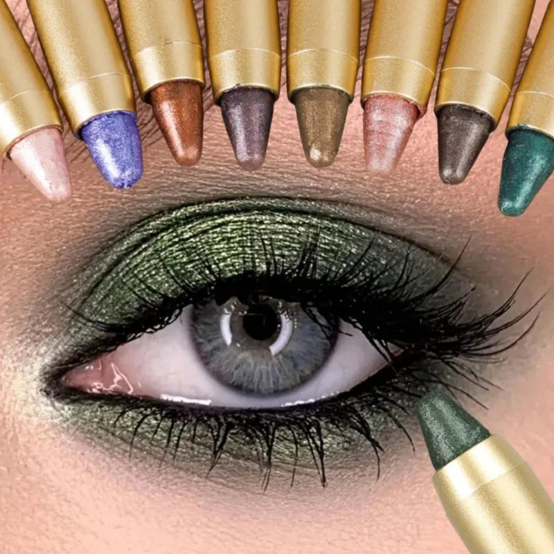 Gold Tube Eye Shadow Pen, Multi-color Selection, Eye Highlights, Brightening Eyes, Waterproof and Sweatproof, Eye Cosmetics Qme