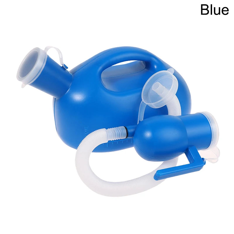 Portable Urinal Lid Outdoor Travel Car Use Includes Funnel Men Qme Blue