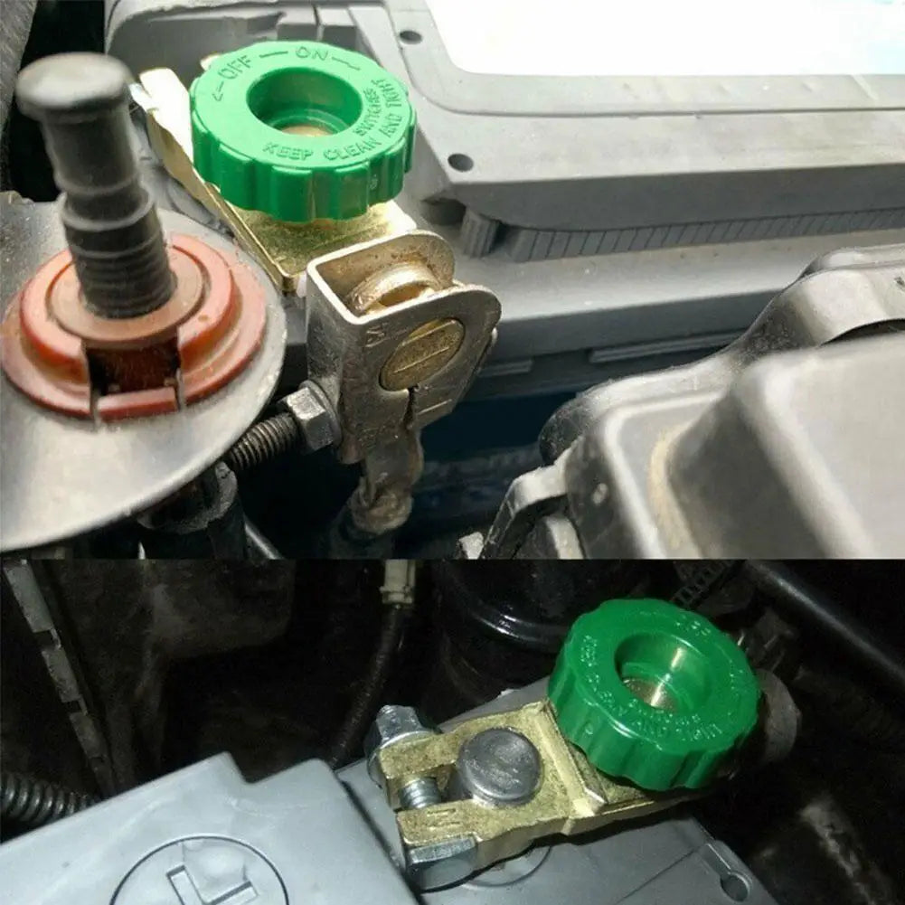 1PCS Heavy Duty Battery Disconnect Isolator Cut Off Switch 12V 24V Green 17MM Fits Standard Negative Terminal Car Accessories Qme