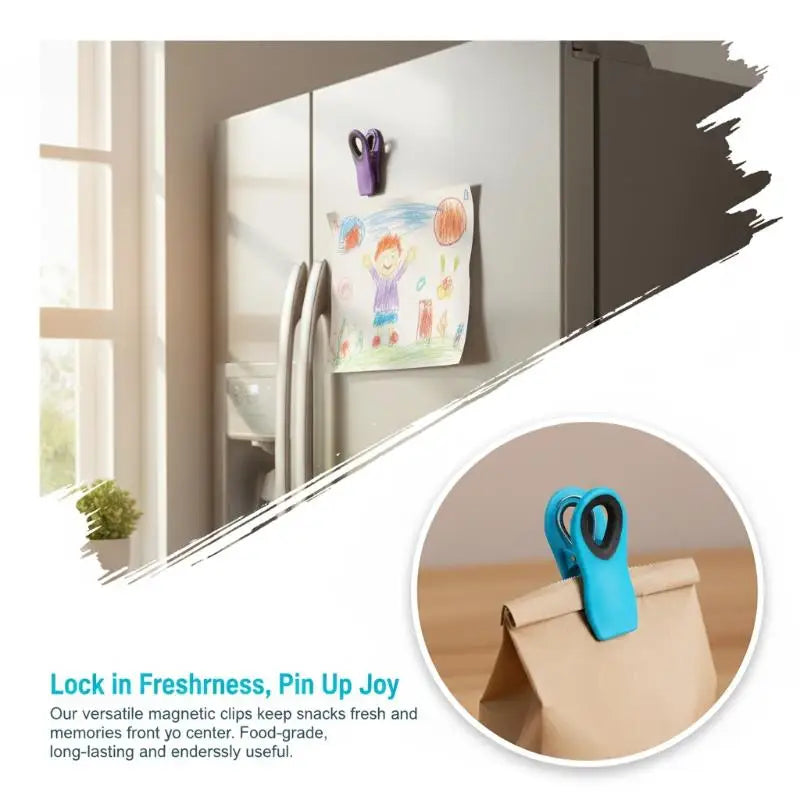 Moisture-proof Refrigerator Magnetic Clip Food Grade Strong Magnet Qme