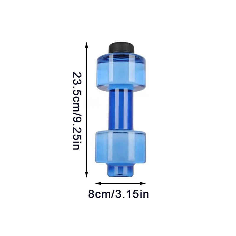 Dumbbell Shaped Sport Water Bottle Kettle PET Outdoor Unbreakable Qme