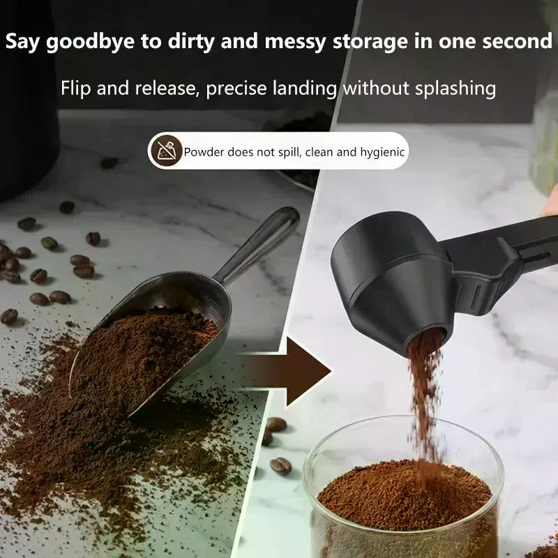 Spill-Proof Coffee Spoons Funnels Sliding Spoon Reusable With Longer Handle Coffee Scoop Measuring Spoon Funnel Kitchen Gadgets Qme