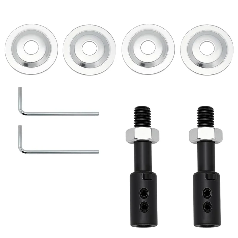 A02F-Polisher Adapter Spindle, 2-Pack Steel Motor Arbor Kit For Bench Grinder, Sander, And Rotary Tools Qme As Shown