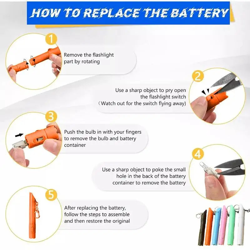 3in1 Ball Pen Whistle LED Flashlight Keychain Emergency Multi Qme