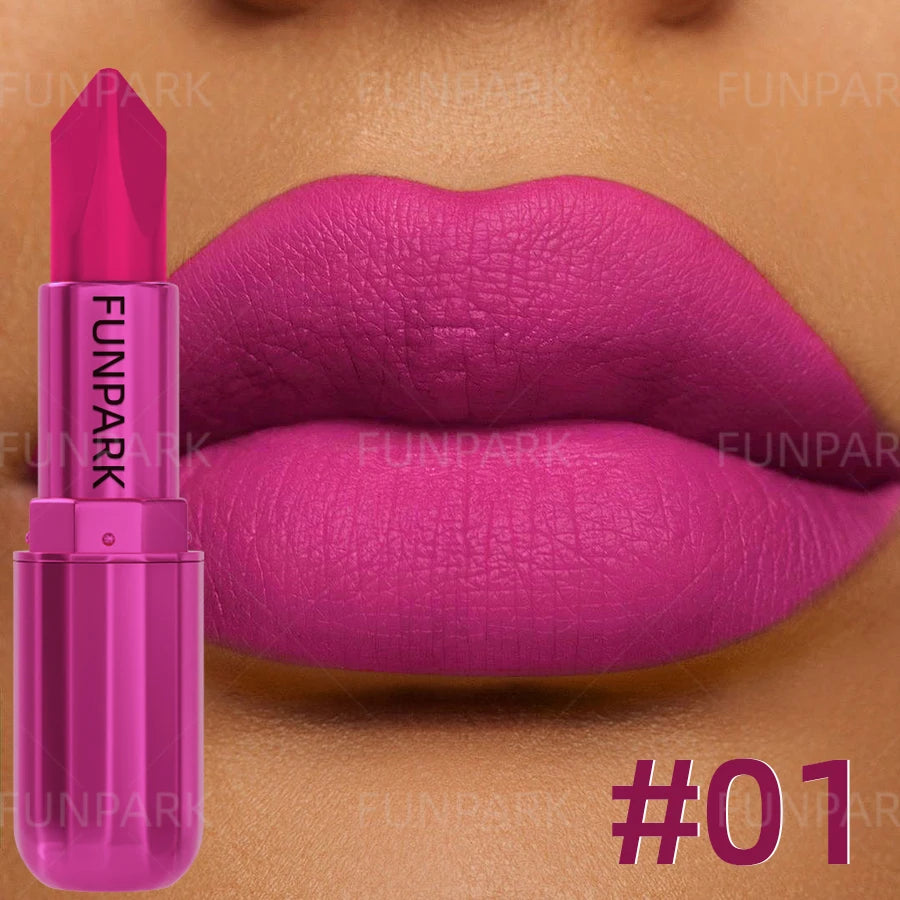 Matte Lipstick Long-lasting Waterproof Classic Sexy Rose Red Pigment Qme